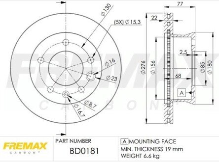 BD0181 Диск тормозной FREMAX подбор по vin на Brocar