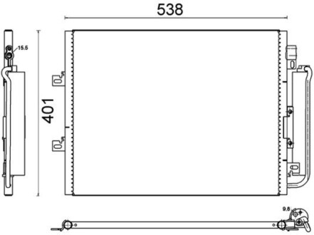 AC641000S Радiатор кондицiонера MAHLE / KNECHT підбір по vin на Brocar