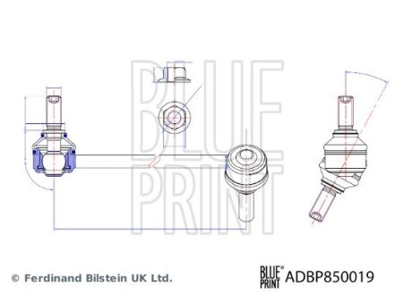 ADBP850019 Кронштейн(тяга) стабілізатора з гайками BLUE PRINT подбор по vin на Brocar