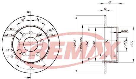 BD9101 Диск тормозной FREMAX підбір по vin на Brocar
