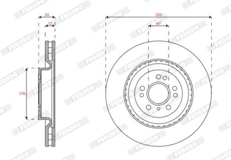 DDF2206C1 Гальмівний диск FERODO підбір по vin на Brocar