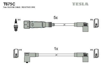 T675C Комплект проводів TESLA подбор по vin на Brocar