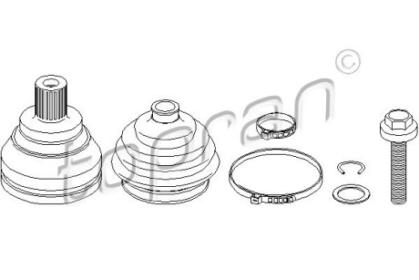 104332 К-т шарнiрний привiдного валу TOPRAN підбір по vin на Brocar