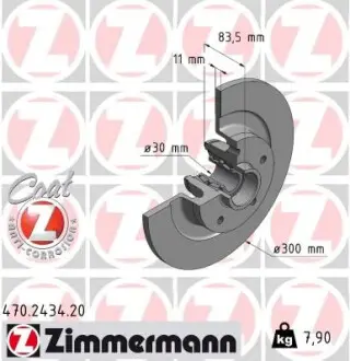 470243420 Гальмiвнi диски з пiдшипником COAT Z ZIMMERMANN підбір по vin на Brocar