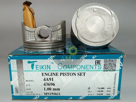 43696100 Поршни +1.00mm (к-кт на мотор) Mitsubishi Lancer 1.5L (4A91) TEIKIN подбор по vin на Brocar