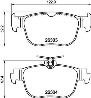 8DB355040981 Колодки гальмівні (задні) Audi A3/VW Caddy V/Golf VIII/Skoda Octavia IV 20- (ATE) HELLA подбор по vin на Brocar