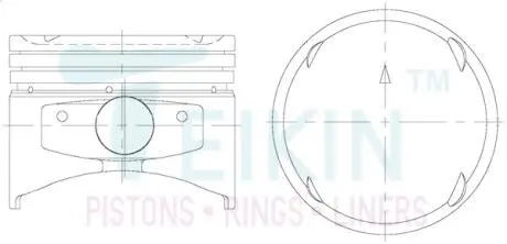 51110100 Поршни +1.00mm (к-кт на мотор) Hyundai 2.4L TEIKIN підбір по vin на Brocar