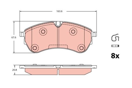 GDB2362 Гальмівні колодки дискові MAN/VW TGE/Crafter "F "16>> TRW подбор по vin на Brocar