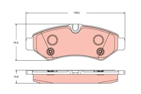 GDB2422 Гальмівні колодки дискові MERCEDES Sprinter "R "18>> TRW підбір по vin на Brocar