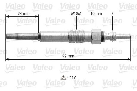 345104 Свічка розжарення VALEO підбір по vin на Brocar