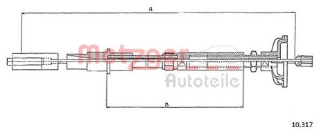 10317 Трос, управление сцеплением METZGER підбір по vin на Brocar