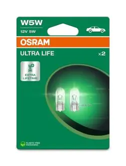 2825ULT2BL Лампа розжарювання W5W 12V 5W W2,1x9,5d Ultra Life (компл.) есо-упаковка (вир-во OSRAM) OSRAM підбір по vin на Brocar