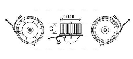 VN8349 Вентилятор салону VW GOLF (1992) (вир-во AVA) AVA COOLING подбор по vin на Brocar