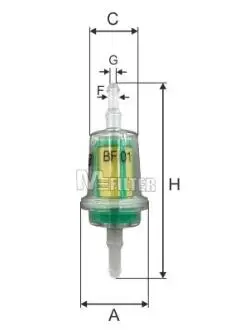 BF01 ФІЛЬТР ПАЛИВА AUDI, BMW, FORD, OPEL, RENAULT, SEAT, SKODA, VOLKSWAGEN M-FILTER підбір по vin на Brocar