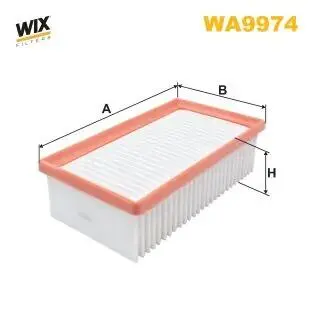 WA9974 ФІЛЬТР ПОВІТРЯ WIX FILTERS подбор по vin на Brocar