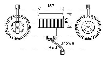 VO8177 Вентилятор отопителя салона Volvo XC90 (02-), S60 (00-), S80 (98-) (VO8177) AV AVA COOLING підбір по vin на Brocar