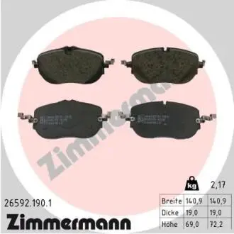 265921901 Гальмiвнi колодки дисковi ZIMMERMANN підбір по vin на Brocar