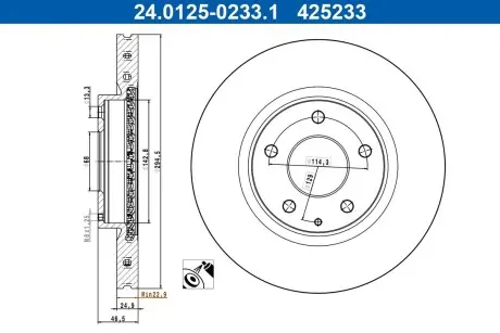 24012502331 Диск гальмівний ATE підбір по vin на Brocar
