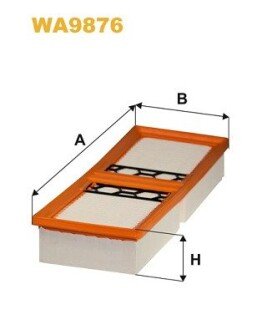 WA9876 ФІЛЬТР ПОВІТРЯ WIX FILTERS подбор по vin на Brocar