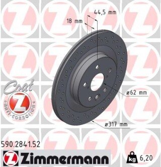 590284152 Гальмiвнi диски SPORT Z ZIMMERMANN подбор по vin на Brocar