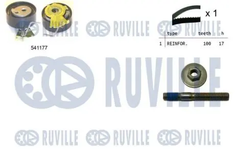 550050 К-кт ГРМ Citroen C2/3 1.1, Peugeot 206/Partner 96- RUVILLE подбор по vin на Brocar