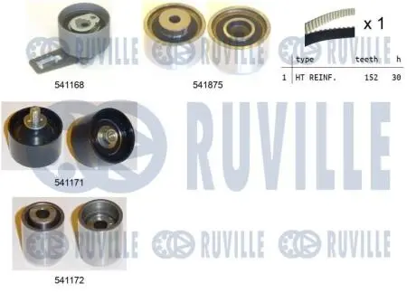 550327 К-кт ГРМ Kia Carnival 2.9 CRDI 06- RUVILLE підбір по vin на Brocar