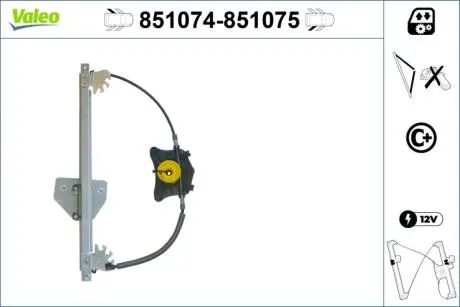 851074 Механізм склопідіймача VALEO підбір по vin на Brocar