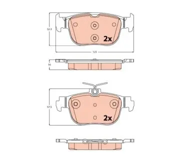 GDB2373 Гальмівні колодки дискові AUDI/FORD/SKODA/VW A3/Connect/Octavia \&#039;\&#039;R \&#039;\&#039;19&gt;&gt; TRW підбір по vin на Brocar