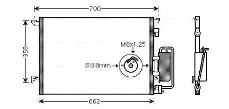 OLA5333D Радіатор кондиціонера Opel Vectra C 02>08 (OLA5333D) AVA AVA COOLING підбір по vin на Brocar