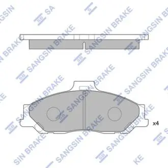 SP1628 Колодки гальмівні дискові (комплект 4 шт) Hi-Q (SANGSIN) подбор по vin на Brocar