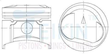 43219025 Поршни ремонт (+0.25мм) (к-кт на мотор) Mitsubishi 4G37 TEIKIN подбор по vin на Brocar