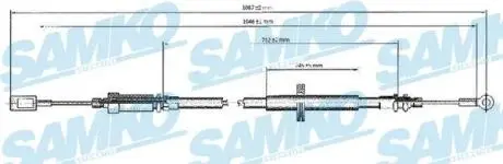 C0173B Трос зчеплення SAMKO підбір по vin на Brocar