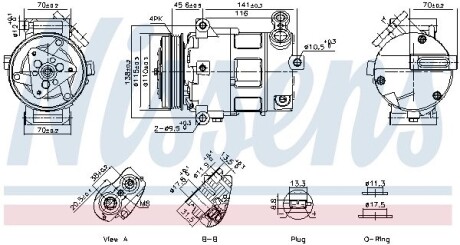 891152 Компресор кондиціонера NISSENS підбір по vin на Brocar