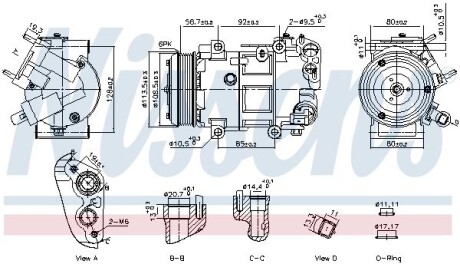 891109 Компресор кондиціонера NISSENS підбір по vin на Brocar