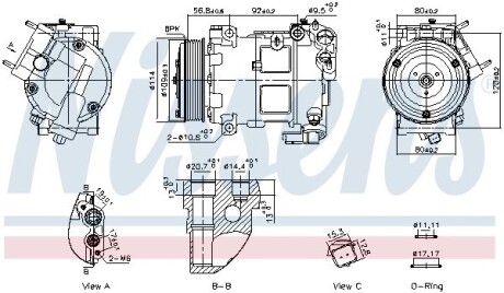 891094 Компресор кондиціонера NISSENS підбір по vin на Brocar