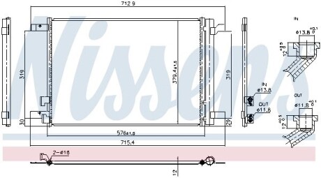 940986 Радіатор кондиціонера NISSENS підбір по vin на Brocar