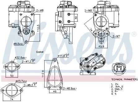 98241 Клапан EGR NISSENS підбір по vin на Brocar