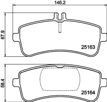 8DB355025241 Комплект гальмівних накладок, дискове гальмо HELLA подбор по vin на Brocar