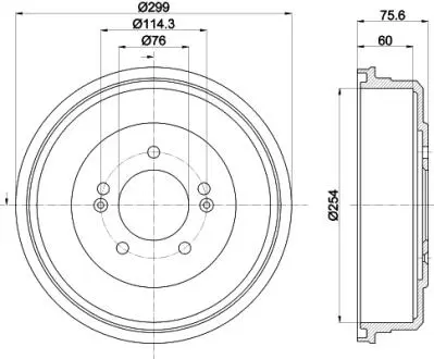 8DT355303351 Барабан гальмівний HELLA подбор по vin на Brocar