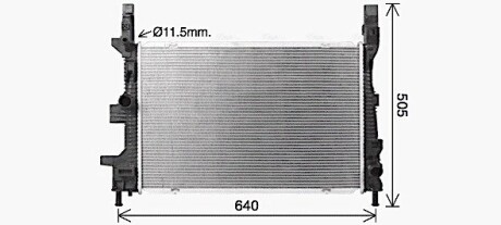 FD2665 Радиатор охлаждения двигателя Ford Focus (14-20), Transit Connect (15-), C-Max (AVA COOLING подбор по vin на Brocar