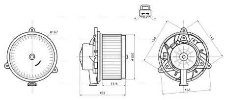 OL8752 Вентилятор обігрівача салону Chevrolet Cruze (09-), Malibu (11-16)/Opel Insignia (09-17), Meriva (10-17) (OL8752) AVA AVA COOLING підбір по vin на Brocar