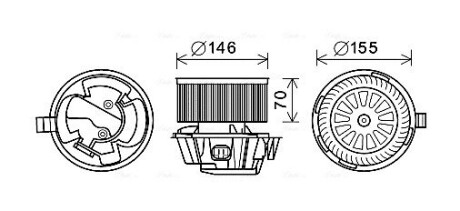 DN8384 Вентилятор отопителя салона Nissan Micra (02-10) (DN8384) AVA AVA COOLING підбір по vin на Brocar