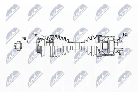 NPWMZ092 Полуось передняя левая Ranger/MAZDA BT-50 NTY підбір по vin на Brocar