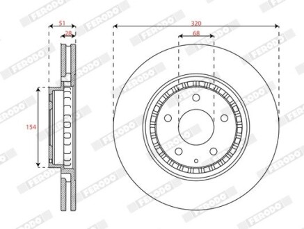 DDF3070C Диск гальмівний FERODO підбір по vin на Brocar