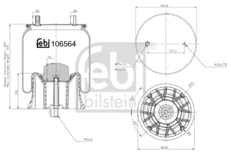 106564 Сильфон пневматичної підвіски FEBI BILSTEIN підбір по vin на Brocar