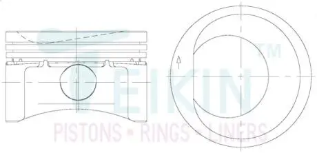34128060 Поршень із пальцем +0.60мм (к-кт на двигун) FIAT FIRE FLEX 1.4L 8V (MAHLE: S25340) TEIKIN 34128-060 TEIKIN підбір по vin на Brocar