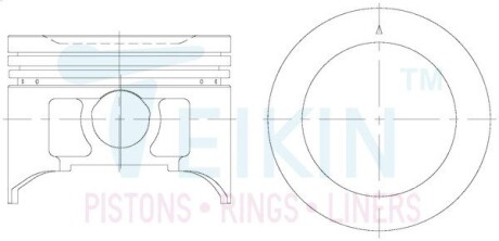 45134STD Поршень із пальцем STD (к-кт на двигун) 78/6CYL/1.2-1.5-2.5(H20A) (12111-85FA2) TEIKIN 45134-STD TEIKIN підбір по vin на Brocar