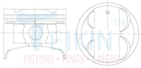 46618STD Поршень із пальцем STD (к-кт на двигун) Toyota 1,6L (4A,4AGE,4A-GEU) TEIKIN 46618-STD TEIKIN підбір по vin на Brocar