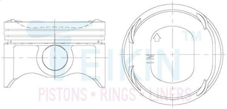 38183025 Поршень із пальцем +0.25мм (к-кт на двигун) Honda CR-Z, JAZZ RS 1,5L TEIKIN 38183-025 TEIKIN підбір по vin на Brocar