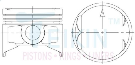 43216STD Поршень із пальцем STD (к-кт на двигун) Mitsubishi 4G17 Colt T120SS TEIKIN 43216-STD TEIKIN підбір по vin на Brocar